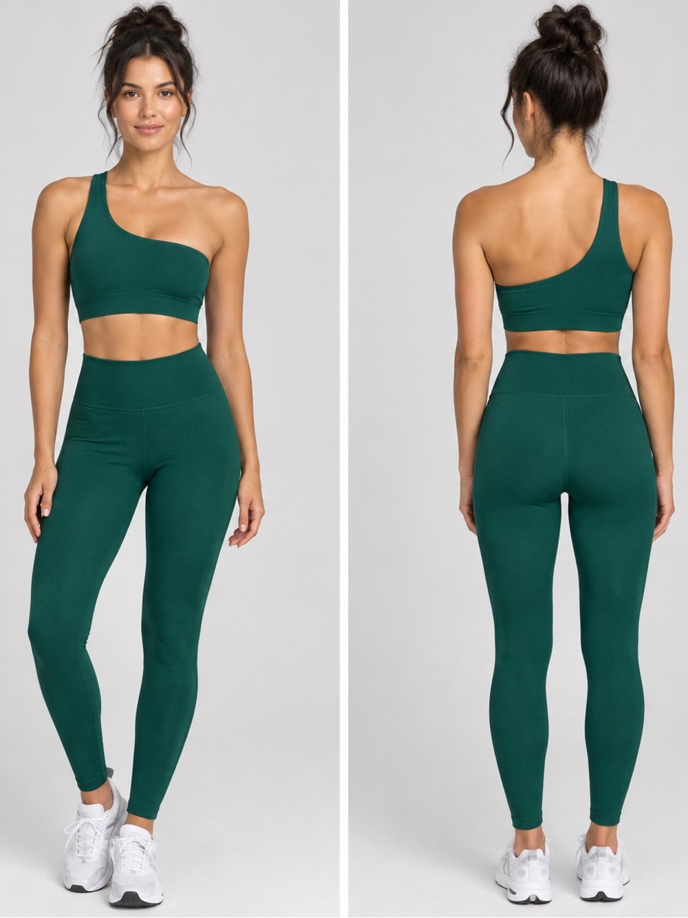 Set Active One-Shoulder Active Legging Set - Deep Green